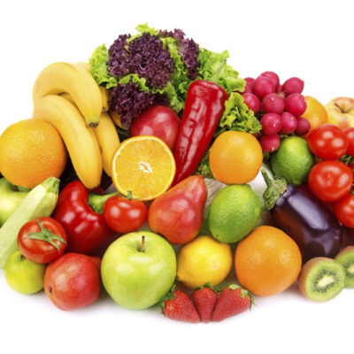 میوه ها و سبزیجات با رنگ روشن