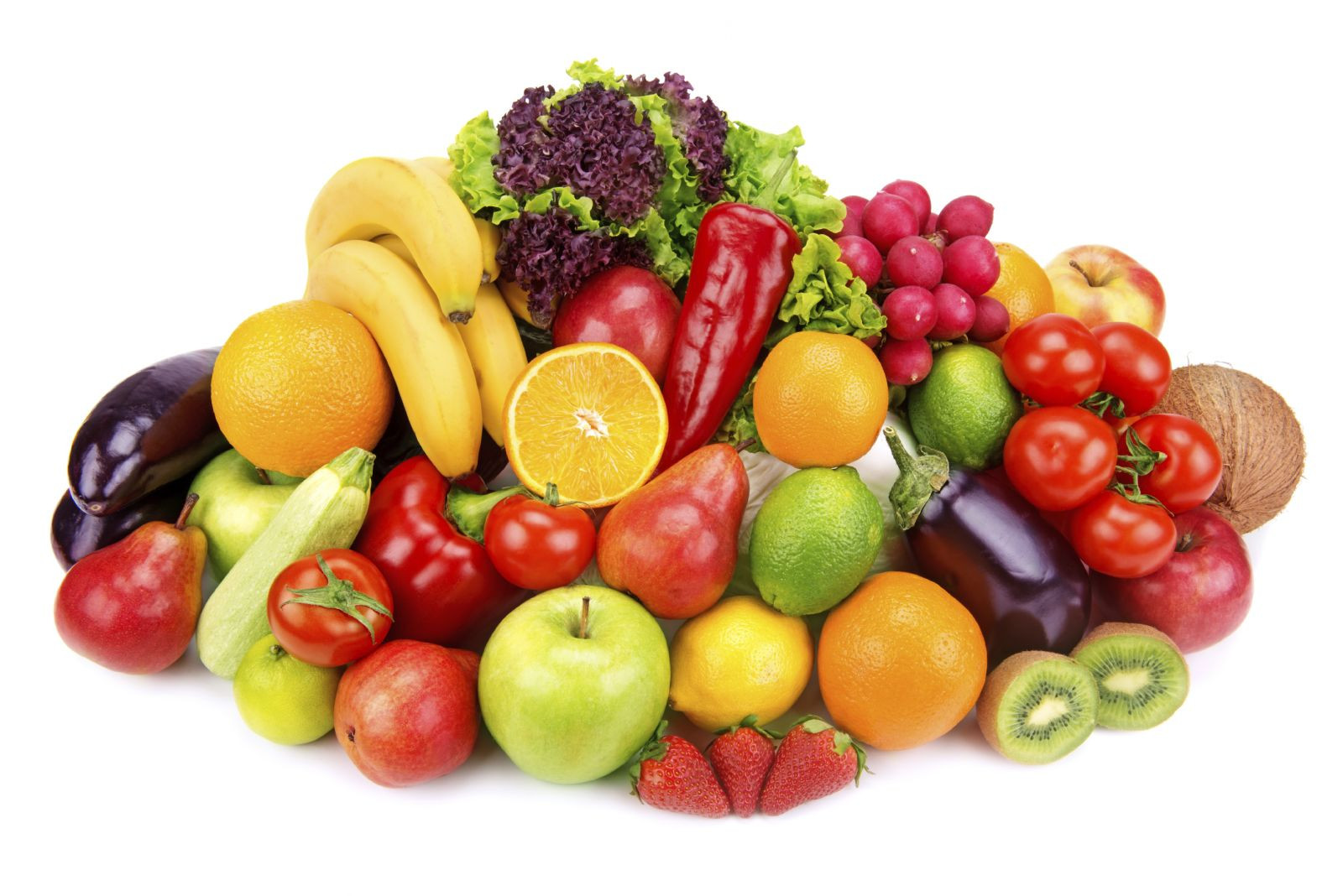 میوه ها و سبزیجات با رنگ روشن